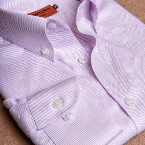 Soft Purple Striped Button Down Cotton Shirt