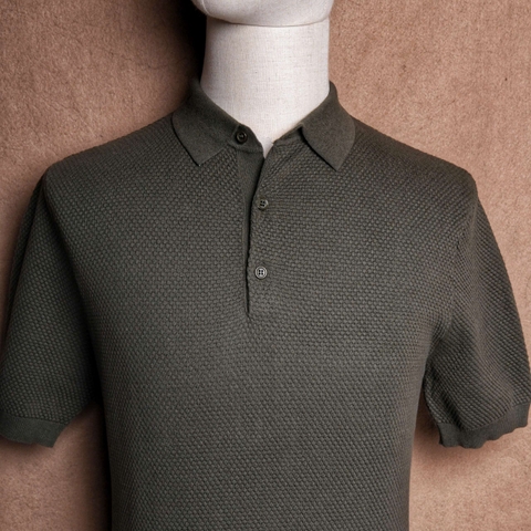 Bagnoli Green Pure Cotton Knit Polo