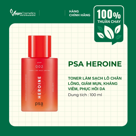 TONER LÀM SẠCH LỖ CHÂN LÔNG, GIẢM MỤN, KHÁNG VIÊM, PHỤC HỒI DA PSA HEROINE