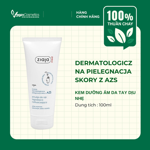ZIAJA MED KURACJA DERMATOLOGICZNA PIELEGNACJA SKORY Z AZS EMULSJA DO RAK LAGODZACA NATLUSZCZAJACA
