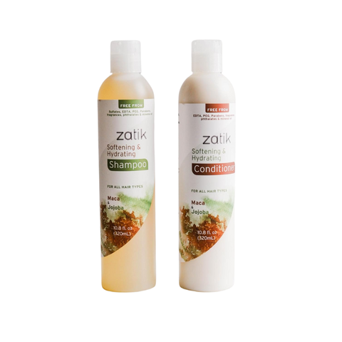 Dầu Gôi Xả Thuần Chay Zatik Natural Maca Jojoba