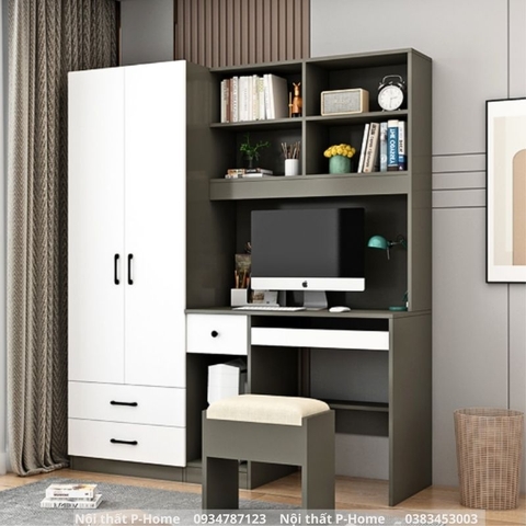 Bàn học kèm tủ quần áo PHH-06