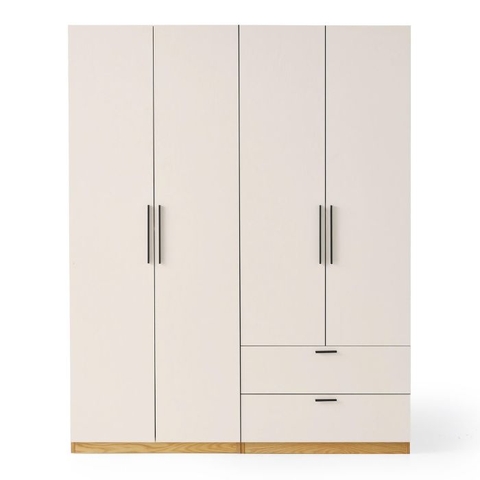 Tủ áo 4 cánh to 2 ngăn kéo trắng vân gỗ P-home PHA-11880TG