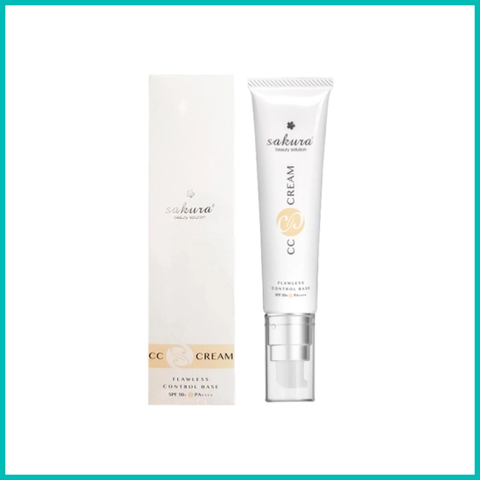 Sakura Beauty - Kem Trang Điểm, Chống Nắng CC Cream Flawless Control Base SPF50+ PA++++ (40ml)