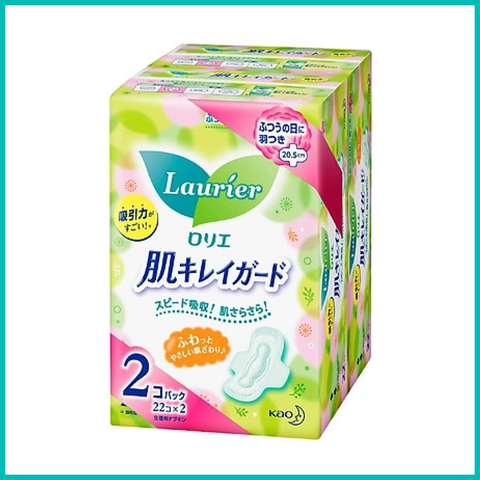 KAO - Set 2 gói băng vệ sinh ban ngày Laurier có cánh 20,5cm (40 miếng)