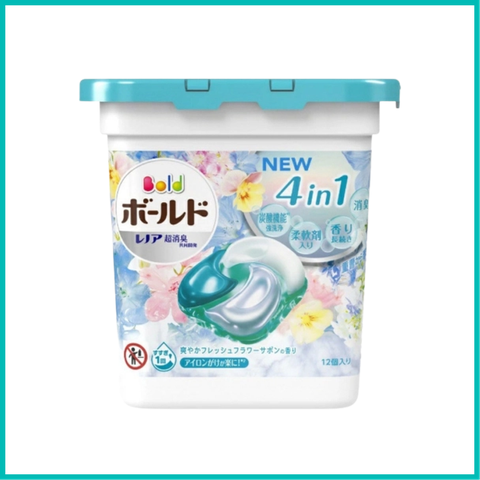 P&G - Viên Giặt Xả 4in1 Gelball Hộp 12 Viên Màu Xanh ( Hương Thảo Mộc)