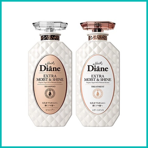 Diane - Dầu Gội Xả Phục Hồi Tóc Sáng Bóng Moist Extra Shine 450ml x 2 (Tóc Khô, Xỉn Màu, Không Mượt)