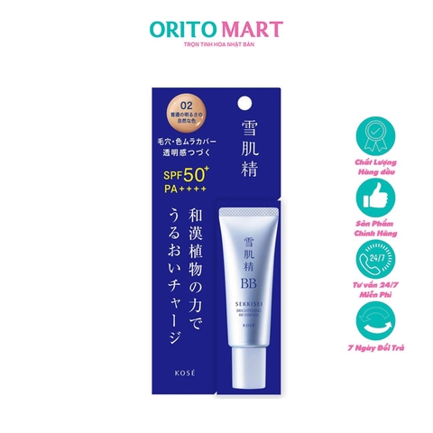 Kose - Kem BB Trang Điểm Kose Sekkisei SPF40/PA+++ – 6 Chức Năng Trong 1, Kiềm Dầu & Bảo Vệ Da