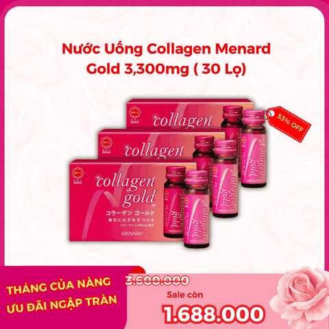 Menard Gold - Combo 3 Hộp Collagen Dạng Nước (30 Lọ x 30ml) Nhật Bản