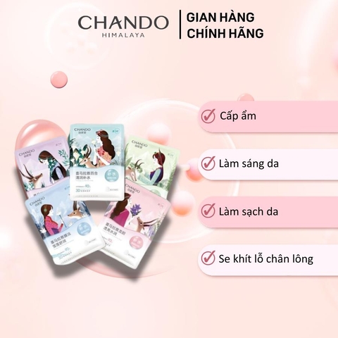 Chando Himalaya - Mặt Nạ Chiết Xuất Thực Vật Cấp Ẩm, Làm Sáng, Sạch Da, Se Khít Lỗ Chân Lông