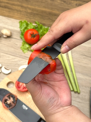 Dao gọt inox phủ chống dính nguyên khối Mirai (dài dao 21cm, lưỡi 10.2cm)
