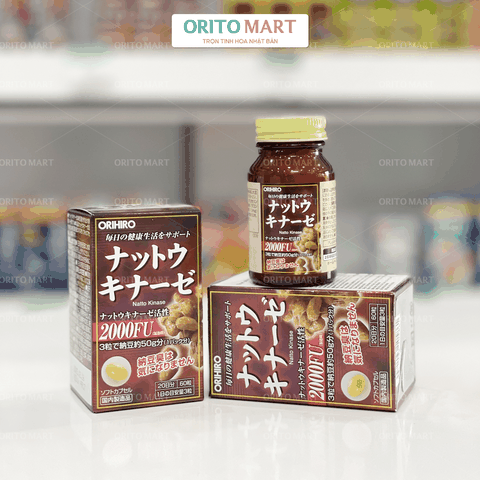 ORIHIRO - Viên Uống Hỗ Trợ Phòng Ngừa Tai Biến Natto Kinase 2000FU 60 Viên ( 20 ngày)