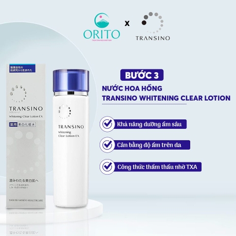 Transino - Nước Hoa Hồng Trắng Da, Ngừa Thâm Nám Whitening Clear Lotion 150ml