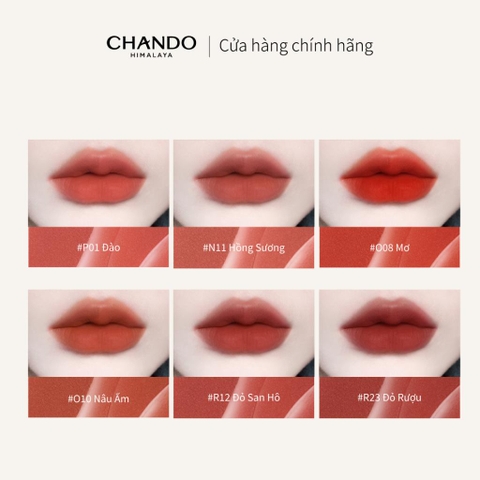 Chando Himalaya - Son Kem Lì Mịn Như Nhung 2.4ml Màu P01 (Đào)