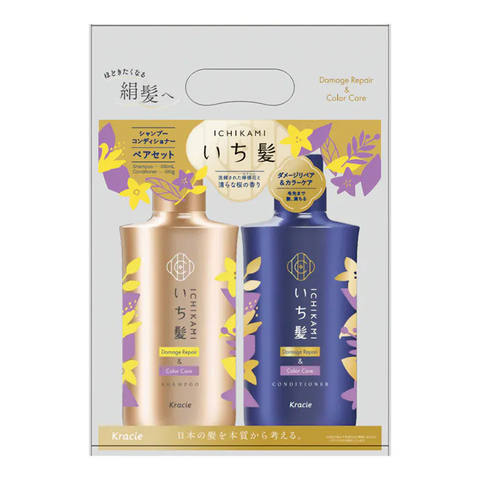 KRACIE_Bộ dầu gội xả phục hồi hư tổn Kracie ICHIKAMI Damage Repair Color Care Shampoo Conditioner new 2025