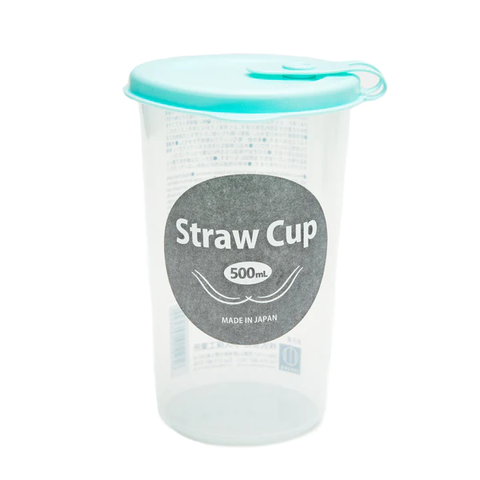 Kokubo - Cốc Uống Nước Có Lỗ Cắm Ống Hút (500ml) Màu Xanh
