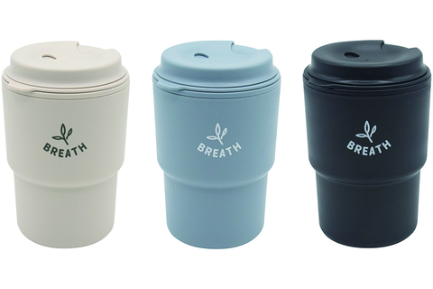 Cốc Uống Nước Nắp Xoay Có Lỗ Cắm Ống Hút Breath 320ml