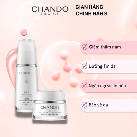 Chando Himalaya - Bộ Đôi Dung Dịch & Kem Dưỡng Mờ Thâm Nám, Hỗ Trợ Dưỡng Trắng