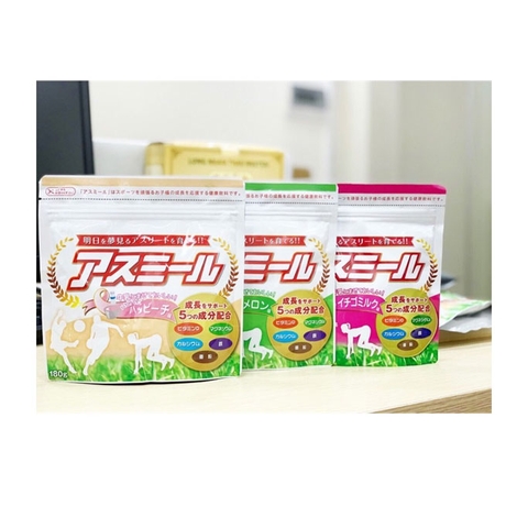 ASUMIRU - Sữa Tăng Chiều Cao Cho Bé 3-16 Tuổi Asumiru Ichiban Boshi 180g (Vị Đào)