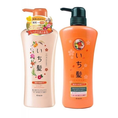 ICHIKAMI_BỘ DẦU GỘI VÀ DẦU XẢ DƯỠNG ẨM TÓC ICHIKAMI 480ML - Hàng Nhật nội địa
