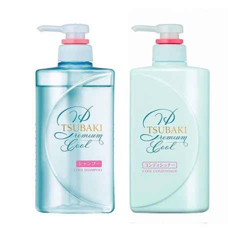 Shiseido - Bộ Gội Xả Sạch Dầu Mát Lạnh Tsubaki Premium Cool (Set 490ml x 2)