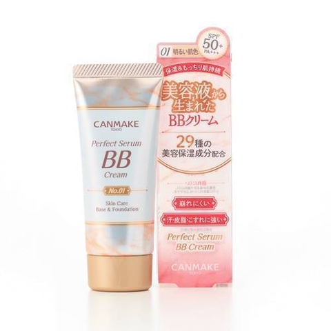 CANMAKE - Kem Che Phủ Khiếm Khuyết Perfect Serum BB Cream 01 Light, 02 Natural