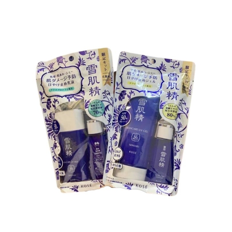 Kose - Set Gel Chống Nắng KOSE SEKKISEI Skin Care UV MILK SPF50+/PA++++ 90g + Nước Hoa Hồng 24ml