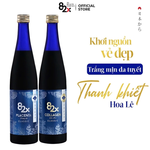 82X - COMBO 2 Chai Nước Uống Collagen & Placenta 82X Classic 500ml