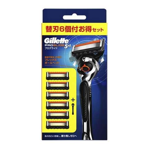 Gillette Fusion - Set Dao cạo râu Gillette Fusion 5 lưỡi kép (1 thân + 6 đầu thay) Mẫu 1