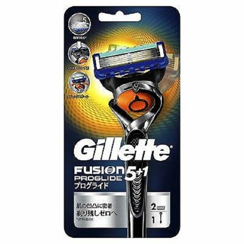 Gillette - Dao Cạo Râu Gillette Fusion ProGlide Nhật Bản 5+1 Lưỡi Kép ( 1 Thân, 2 Lưỡi)