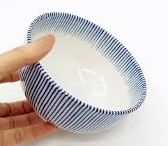 Bát ceramic lam cao cấp họa tiết kẻ sọc 2 mặt