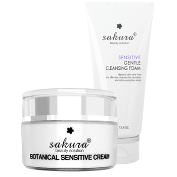 Bộ Đôi Sữa Rửa Mặt & Kem Dưỡng Dành Cho Da Nhạy Cảm Sakura Botanical Sensitive Cream