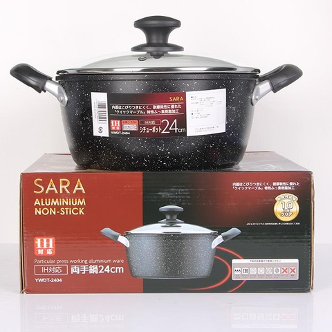 Nồi đá chống dính Sara 24cm (dùng được bếp từ)