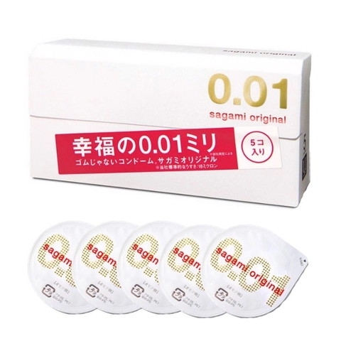 Japan - Bao Cao Su Sagami Original 0.01mm Siêu Mỏng (Hộp 5 Chiếc)