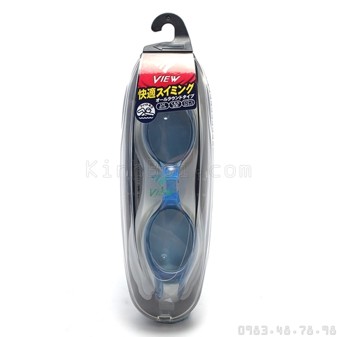 TABATA - Kính bơi View V500S tầm nhìn rộng, dễ đeo, chống nước Nhật Bản (Màu xanh)
