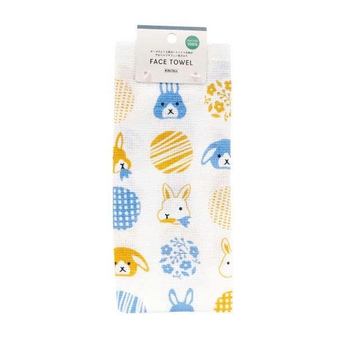Kyowa - Khăn Mặt Xô Siêu Thấm Hút Mẫu Thỏ Organic Pile & Gauze