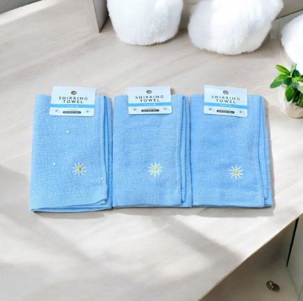 Khăn Mặt Cotton Mềm Mịn Mẫu Hoa Xanh 30x30cm