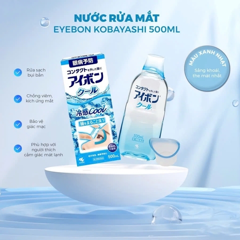 Kobayashi - Nước Rửa Mắt Eyebon W Vitamin Kobayashi Premium Nhật Bản (Màu Xanh Dương)