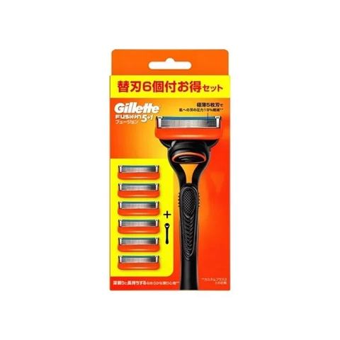 P&G - Set Dao Cạo Râu Gillette Fusion 5 Lưỡi Kép (1 Thân + 6 Đầu Thay Thế) Mẫu 2