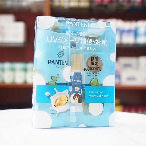 Pantene - Set Dầu Gội Dầu Xả Pantene Màu Xanh Chống Hư Tổn Từ Tia UV (450ml+450ml+30ml)