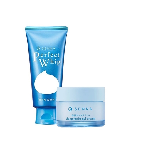 Senka - Bộ Đôi Sạch Sâu-Cấp Ẩm 24H (Sữa Rửa Mặt Senka Perfect Whip 120g Và Mặt Nạ Ngủ Senka Deep Moist Gel Cream 50g)