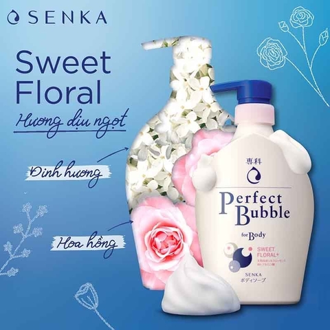 Senka - Bộ Đôi Senka Sữa Tắm Hương Hoa Dịu Ngọt 500ml Và Sữa Rửa Mặt Đất Sét Trắng 120g
