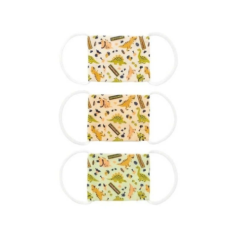 Skater - Set 3 Khẩu Trang Vải Kháng Khuẩn Cho Bé (Mẫu Khủng Long)
