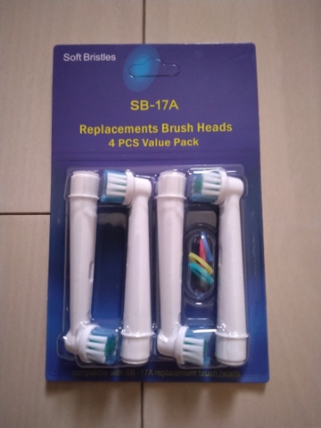 Soft Bristles - Set 4 Đầu Bàn Chải Thay Thế Bàn Chải Điện - Nylon, Mềm Mịn