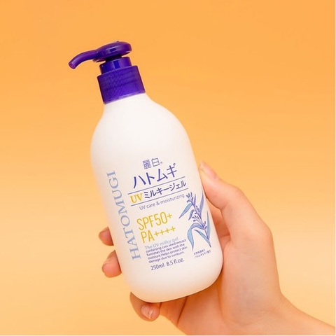 Hatomugi - Sữa Dưỡng Thể Chống Nắng SPF 50+ 250ml Nhật Bản
