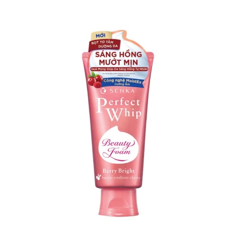 Senka - Sữa Rửa Mặt Dưỡng Da Sáng Hồng Senka Perfect Whip Berry Bright 100g
