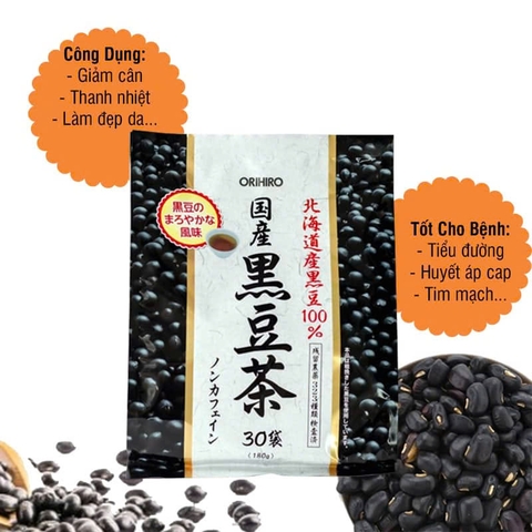 Orihiro - Trà Đậu Đen Orihiro 30 Gói 180g Thanh Nhiệt Giải Độc