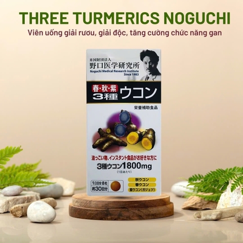 Noguchi - Viên Nghệ Giải Rượu, Giải Độc Tố Gan 240 Viên 1800mg Three Turmerics Noguchi