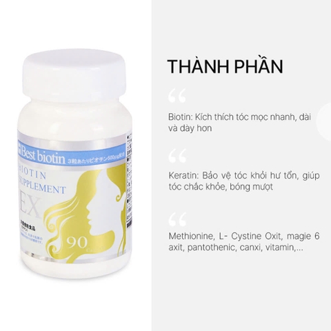 NDYunited - Viên Uống Mọc Tóc Biotin EX 90 Viên