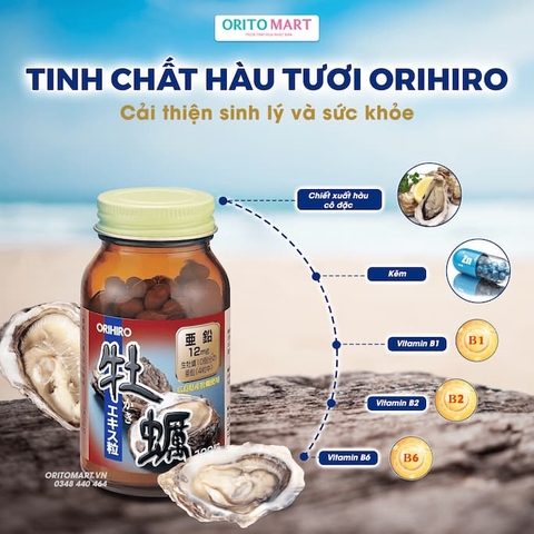 ORIHIRO _ Viên Uống Tinh Chất Hàu Tươi Orihiro Tăng Cường Sinh Lý 120 viên (30 ngày)